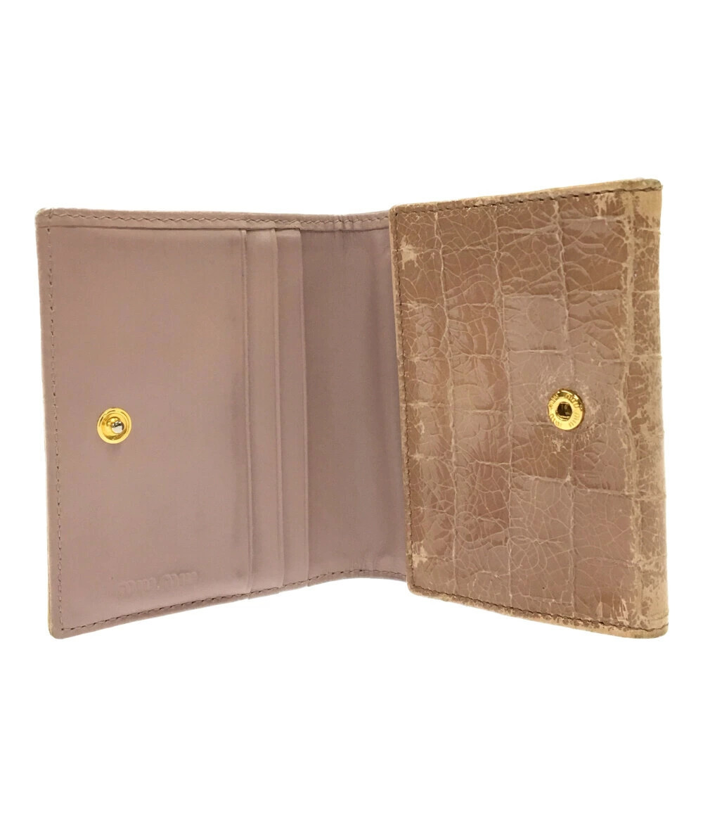 Miu Miu Bi Crocodile Wallet fold Embossed